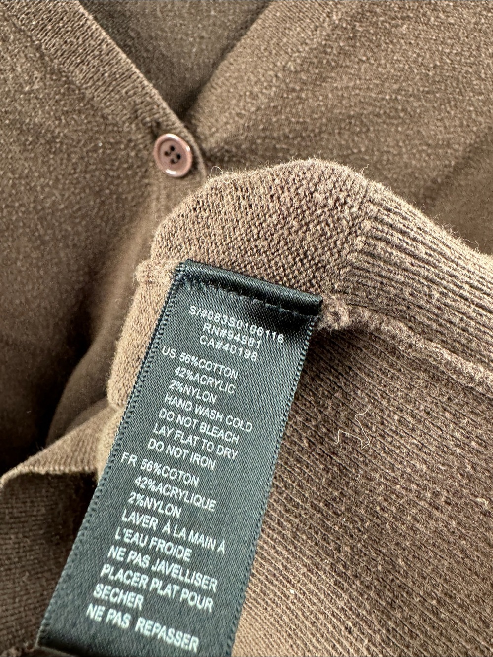 Forever 21 Brown Y2K Button Front Cardigan – Women's Small Cotton Blend - Picture 6 of 9